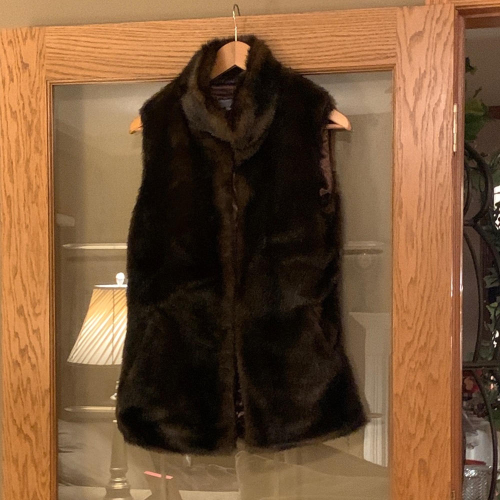Johnston & Murphy Dark Brown Faux Fur Vest